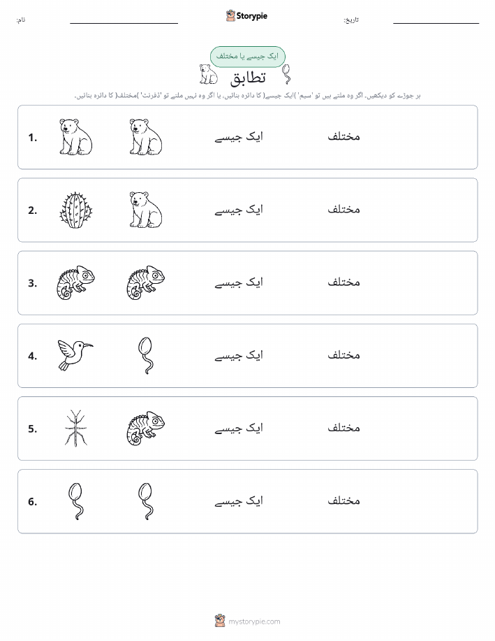 ایک جیسا یا مختلف