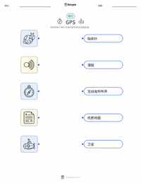 全球定位系统 可打印工作表，适合儿童