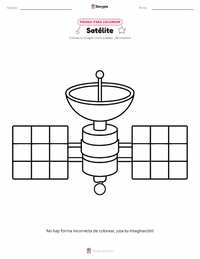 Página para colorear de Satélite para niños