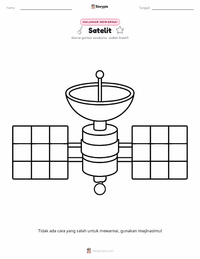Halaman mewarnai Satelit untuk anak-anak