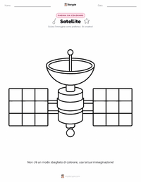 Pagina da colorare di Satellite per bambini