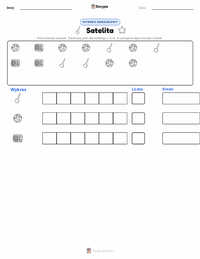Podgląd drukowalnego arkusza ćwiczeń Satelita