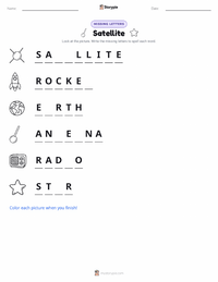 Satellite printable worksheet preview