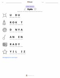 Uydu yazdırılabilir çalışma sayfası önizlemesi
