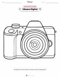 Página para colorear de Cámara Digital para niños