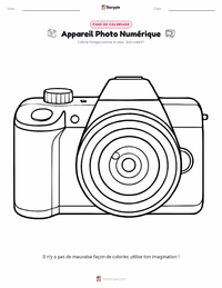 Page de coloriage Appareil photo numérique pour les enfants