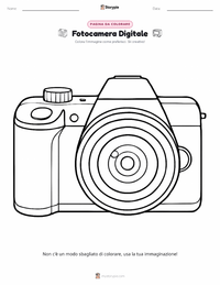 Pagina da colorare di Fotocamera Digitale per bambini