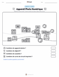 Aperçu de la feuille de travail imprimable Appareil photo numérique
