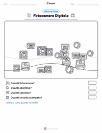 Anteprima della scheda stampabile di Fotocamera Digitale