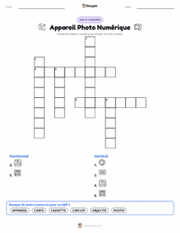 Aperçu de la feuille de travail imprimable Appareil photo numérique