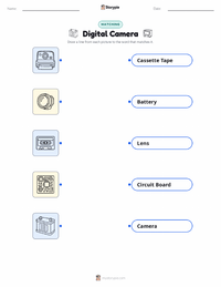 Digital Camera printable worksheet for kids