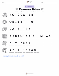 Anteprima della scheda stampabile di Fotocamera Digitale