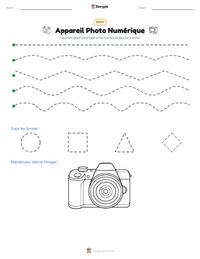 Aperçu de la feuille de travail imprimable Appareil photo numérique