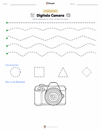 Digitale Camera afdrukbare werkblad voorbeeld