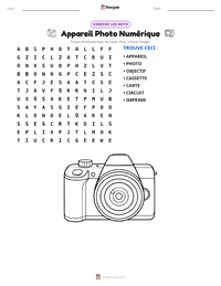 Aperçu de la feuille de travail imprimable Appareil photo numérique