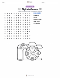 Digitale Camera afdrukbare werkblad voorbeeld