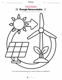 Page de coloriage Énergie Renouvelable pour les enfants
