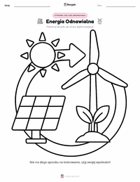 Strona do kolorowania Energia Odnawialna dla dzieci