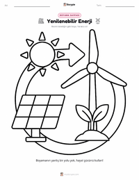 Yenilenebilir Enerji çocuklar için boyama sayfası