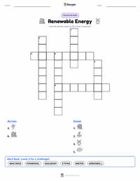 Renewable Energy printable worksheet preview