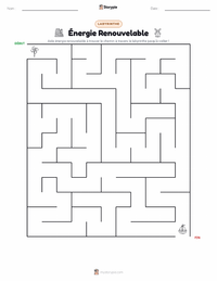 Aperçu de la feuille de travail imprimable Énergie Renouvelable