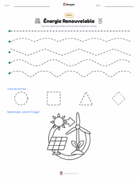 Aperçu de la feuille de travail imprimable Énergie Renouvelable