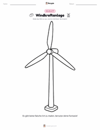 Windkraftanlage Malvorlage für Kinder
