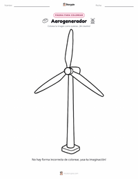 Página para colorear de Turbina Eólica para niños