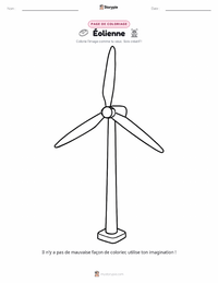 Page de coloriage Éolienne pour les enfants