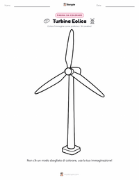 Pagina da colorare di Turbina Eolica per bambini