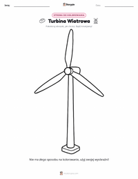 Strona do kolorowania Turbina wiatrowa dla dzieci