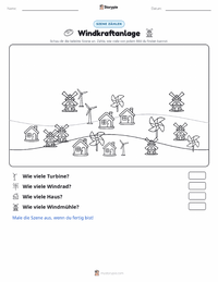 Windkraftanlage druckbare Arbeitsblatt Vorschau