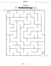 Windkraftanlage druckbare Arbeitsblatt Vorschau