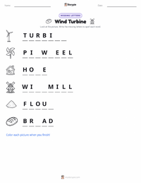 Wind Turbine printable worksheet preview