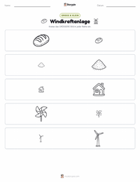 Windkraftanlage druckbare Arbeitsblatt Vorschau