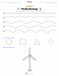 Windkraftanlage druckbare Arbeitsblatt Vorschau
