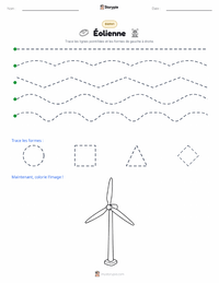 Aperçu de la feuille de travail imprimable Éolienne