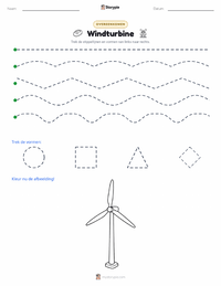 Windturbine afdrukbare werkblad voorbeeld
