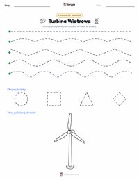 Podgląd drukowalnego arkusza ćwiczeń Turbina wiatrowa