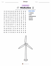 Windturbine afdrukbare werkblad voorbeeld