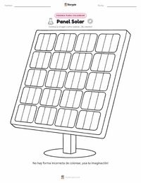 Página para colorear de Paneles Solares para niños