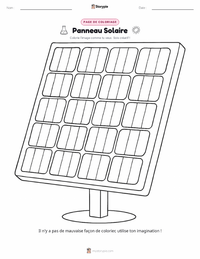 Page de coloriage Panneaux Solaires pour les enfants