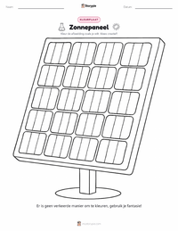 Zonnepanelen afdrukbare werkblad voorbeeld