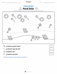 Vista previa de la hoja de trabajo imprimible de Paneles Solares