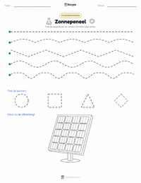 Zonnepanelen afdrukbare werkblad voorbeeld