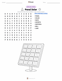 Vista previa de la hoja de trabajo imprimible de Paneles Solares