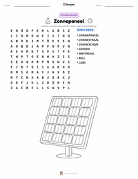 Zonnepanelen afdrukbare werkblad voorbeeld