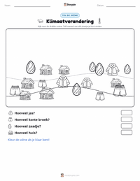Klimaat afdrukbare werkblad voorbeeld