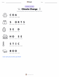Climate Change printable worksheet preview