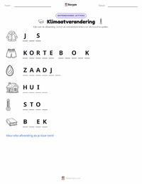 Klimaat afdrukbare werkblad voorbeeld